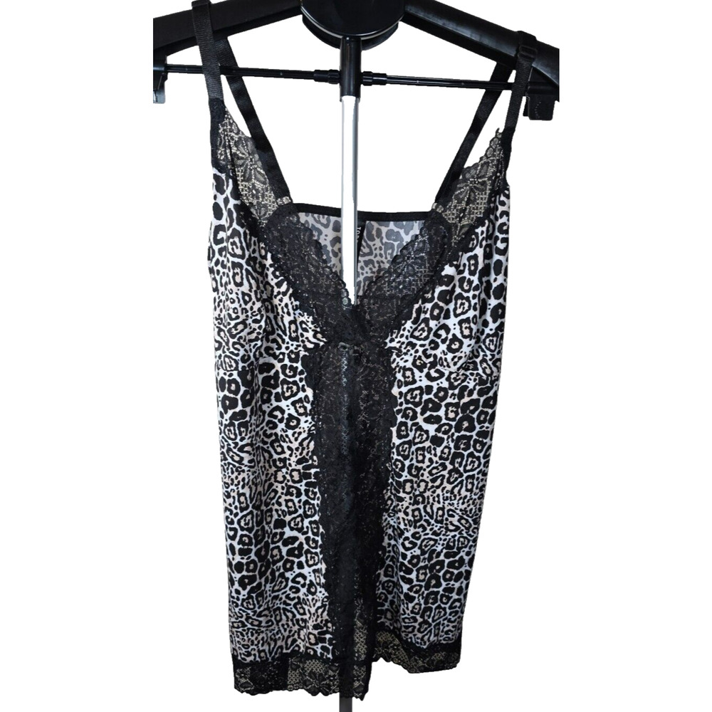 Torrid Pajamas Womens Large Black Cheetah Lace Slip Nightie Sexy Animal Print